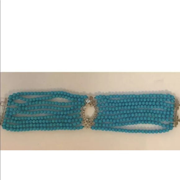 Rare Vintage Cathy Waterman Platinum Diamond Turquoise Bracelet - Picture 9 of 10
